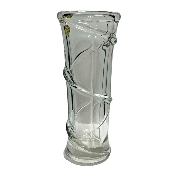 Crystal Clear Glass Vase Bohemian by Crystalex Made in Czech Republic 3"W x 8"H - Picture 7 of 9